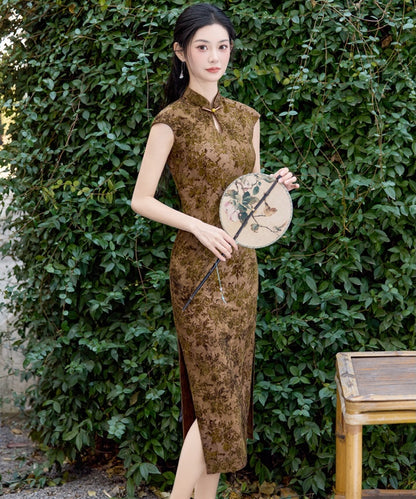 Moss Brocade Jade Cheongsam