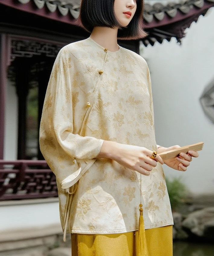 Fu Jacquard Silk Cheongsam Top