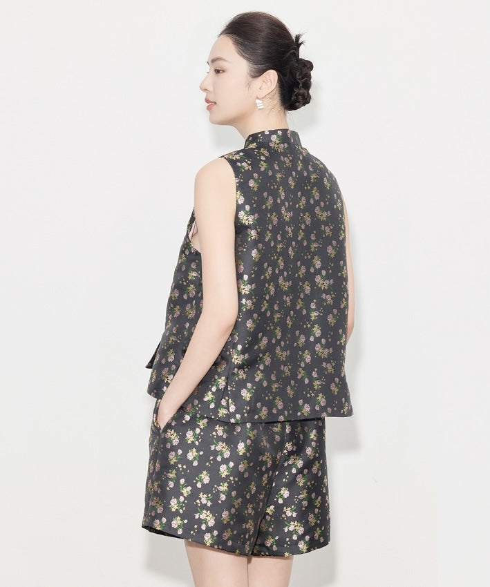 Midnight Blossom Cheongsam Set