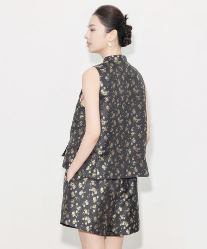 Midnight Blossom Cheongsam Set