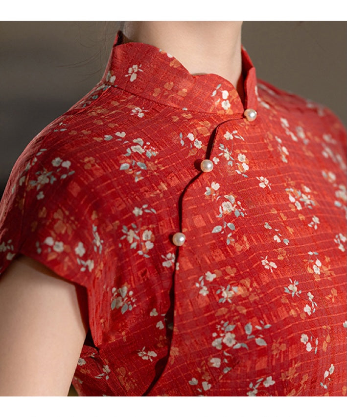 Vermilion Sprig Cheongsam