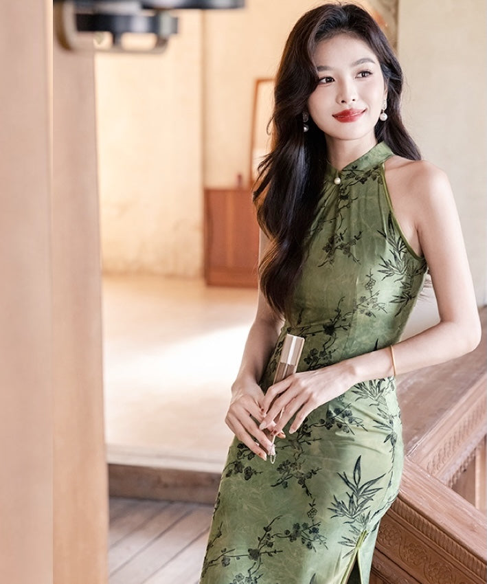 Green Old Shanghai Cheongsam