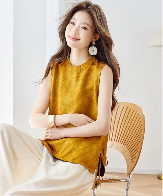 Solenne Mandarin Collar Top