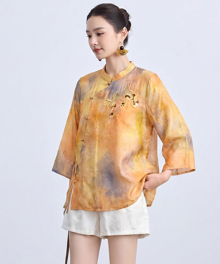 Olive Serenade Cheongsam Top & Shorts Set