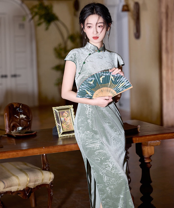 Velvety Emerald Cheongsam