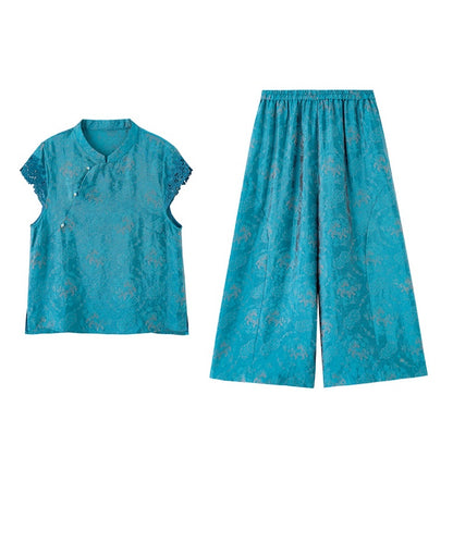 Cyrene Azure Cheongsam Set