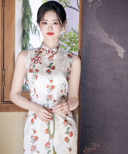 Ivory Rose Vine Cheongsam