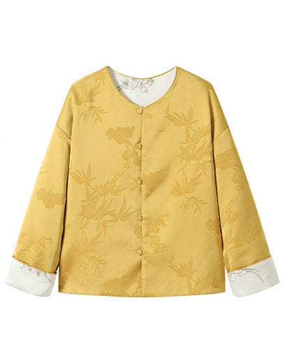 Ivory Gold Reversible Cheongsam Jacket