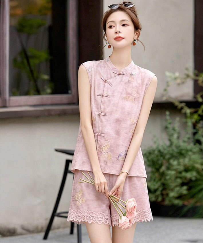 Blush Flutter Cheongsam Set