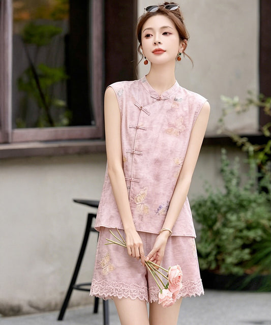 Blush Flutter Cheongsam Set
