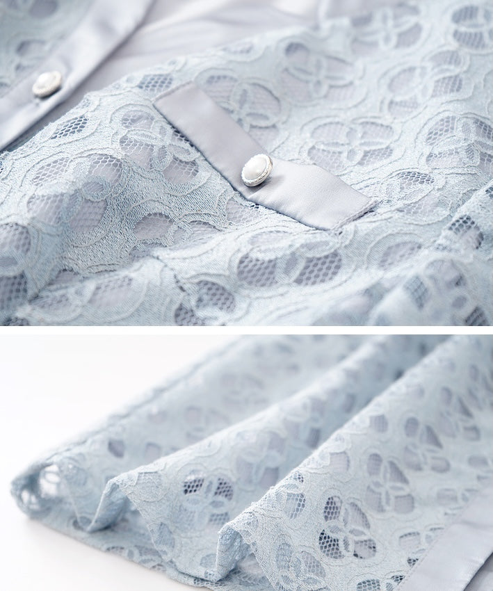 Elena Lace Button Midi Dress