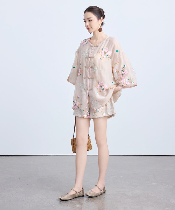 Elsette Blossom Cheongsam Top Shorts Set