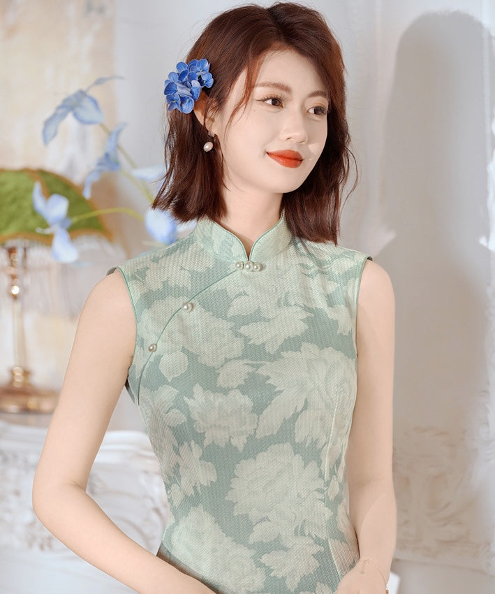 Celadon Bloom Cheongsam