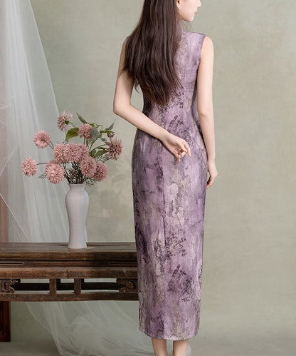 Nora Purple Maxi Cheongsam