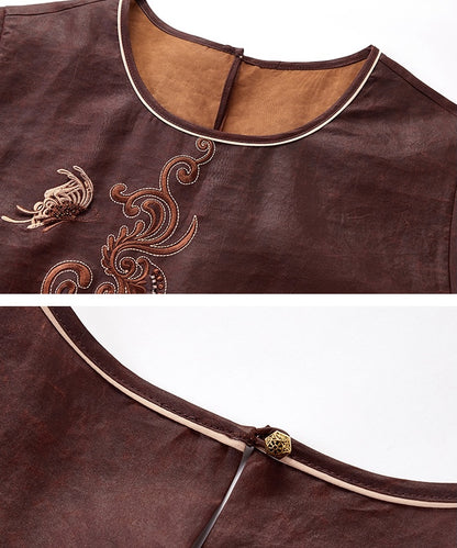 Mahogany Whisper Silk Dress