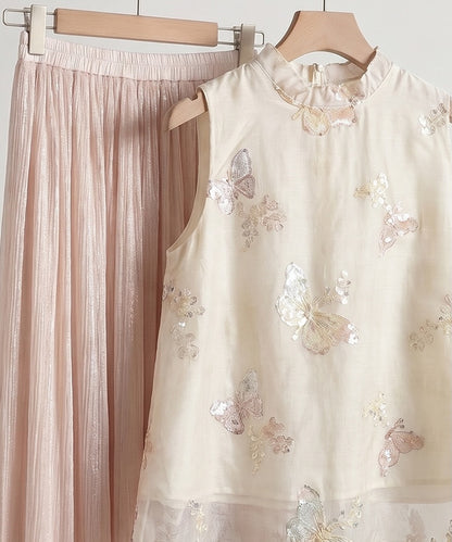 Butterfly Veil Modern Oriental Top + Pants Set