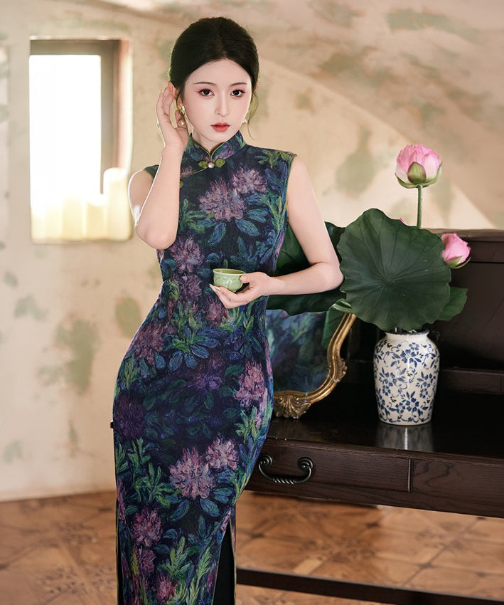 Midnight Peony Cheongsam