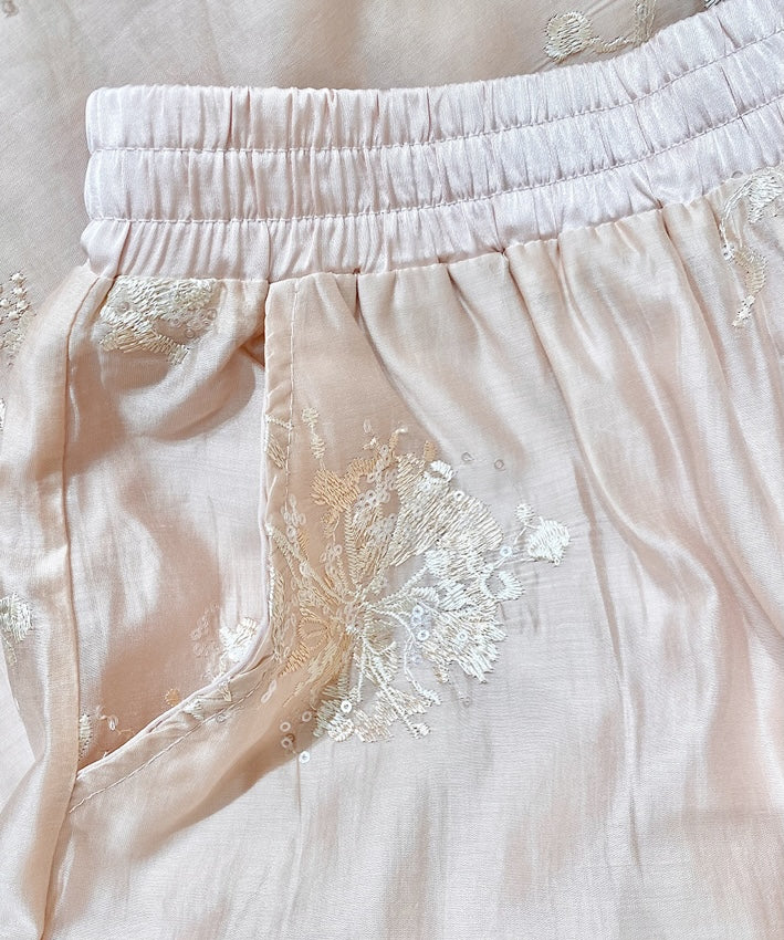 Elise Blush Cheongsam Top Bottom Set