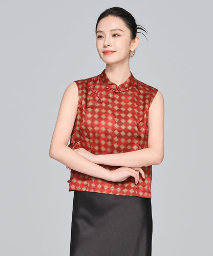 Red Lantern Cheongsam Silk Top