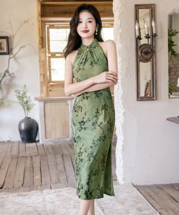 Green Old Shanghai Cheongsam