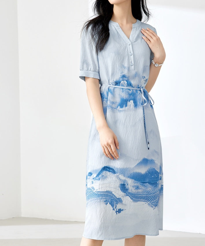 Aurelia Waterprint Midi Dress