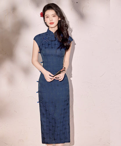 Midnight Lattice Cheongsam