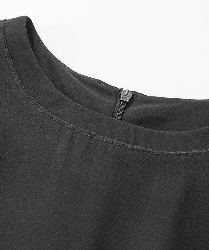 Robe en mélange de soie Noir Veil
