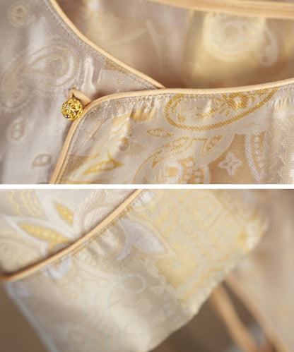 Golden Reverie Silk Oriental Top