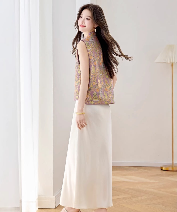 Virelle Lilac Brocade Cheongsam Set