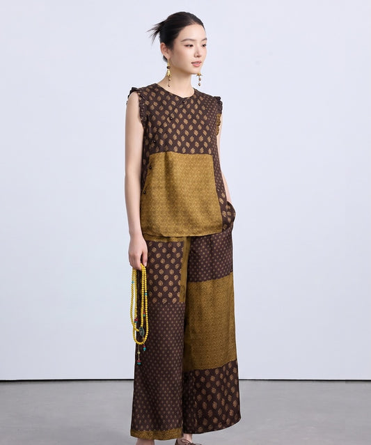Mosaic Reverie Cheongsam Top & Pants Set