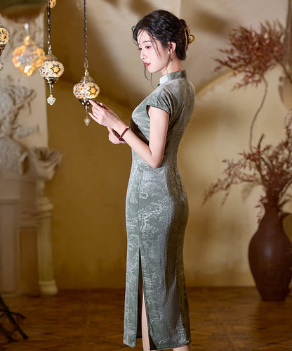 Velvety Emerald Cheongsam