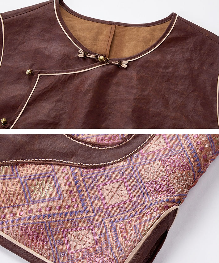Cinnamon Arc Silk Cheongsam Top
