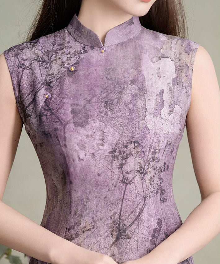Nora Purple Maxi Cheongsam