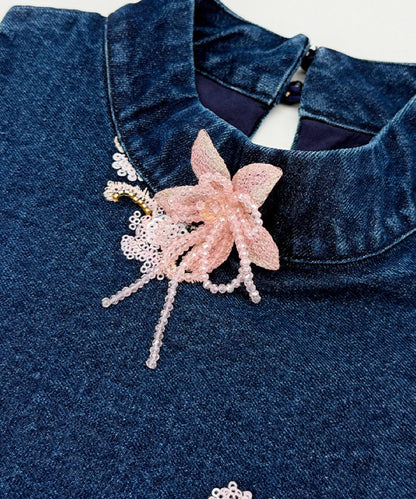 Mila Indigo Denim Cheongsam Set