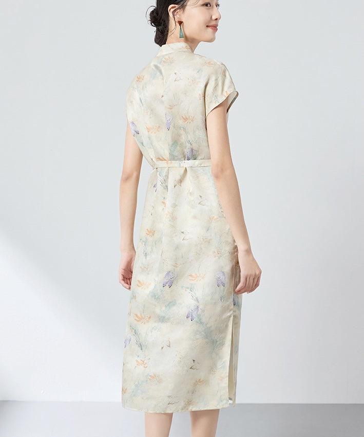Robe Cheongsam en mélange de soie Lady Willow