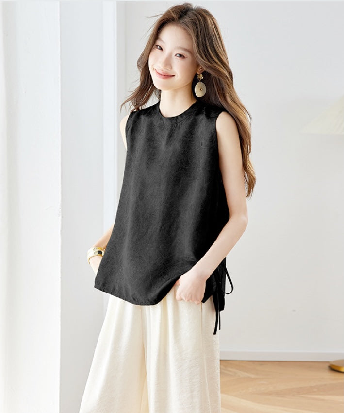 Solenne Mandarin Collar Top