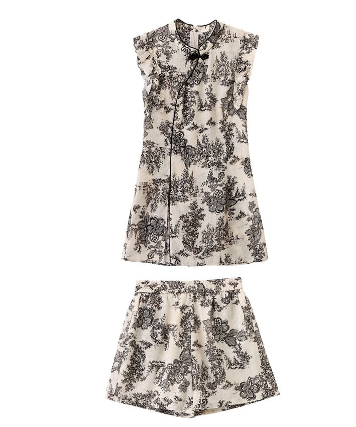 Vivienne Cheongsam Top and Shorts Set