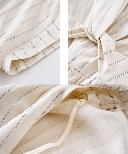 Elena Striped Wrap Midi Dress