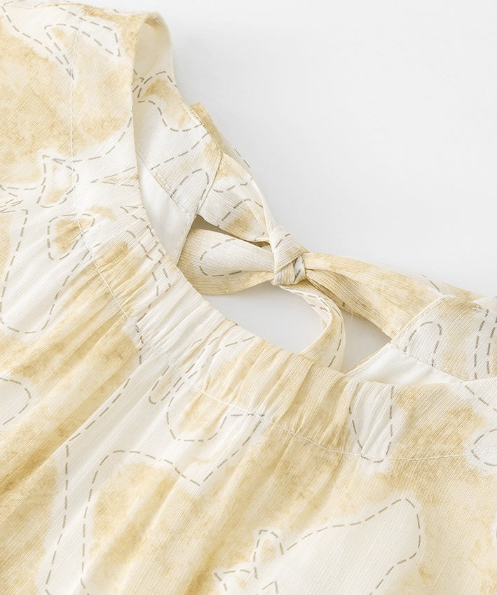 Golden Willow Linen Silk Dress