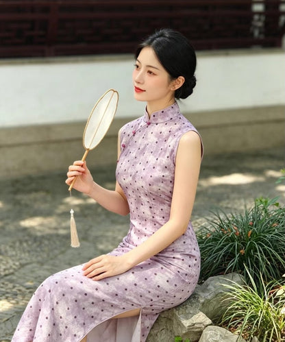 Lavender Polka Cheongsam