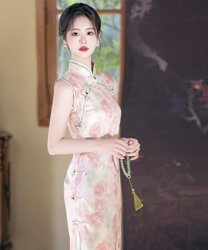 Blush Peony Silk Cheongsam