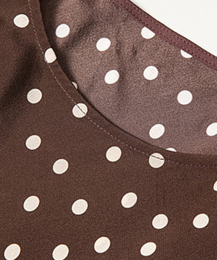 Missy Coco's Brown Polka Silk Dress