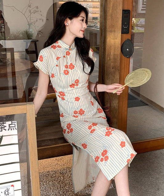 Coral Blossom Cheongsam
