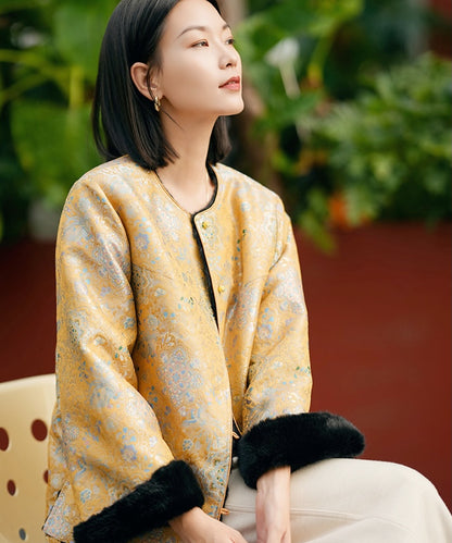 Golden Court Brocade Winter Cheongsam Jacket
