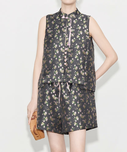 Midnight Blossom Cheongsam Set