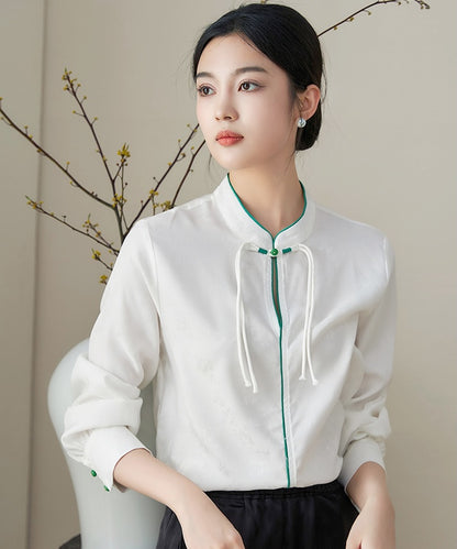 Bamboo Leaf Jacquard Cheongsam Shirt