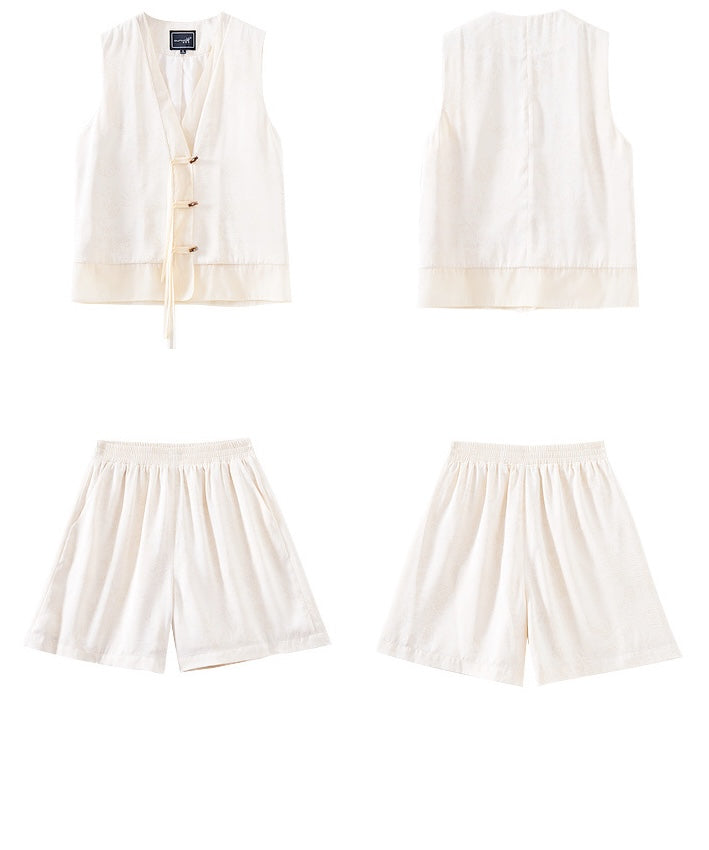 Cloud Ease Satin Sleeveless Vest + Shorts Set