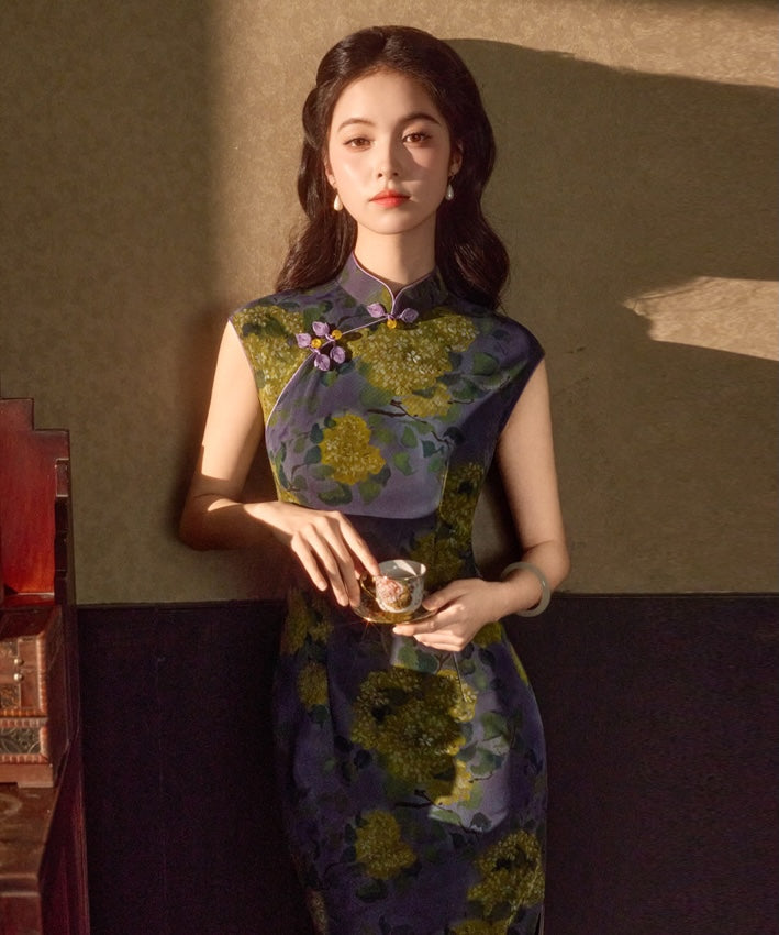 Violetta Hydrangea Cheongsam