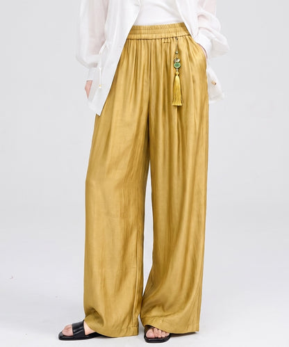 Jade Tassel Wide-Leg Cheongsam Pants