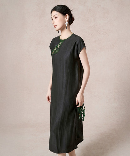 Emerald Oriental-Inpired Silk Dress